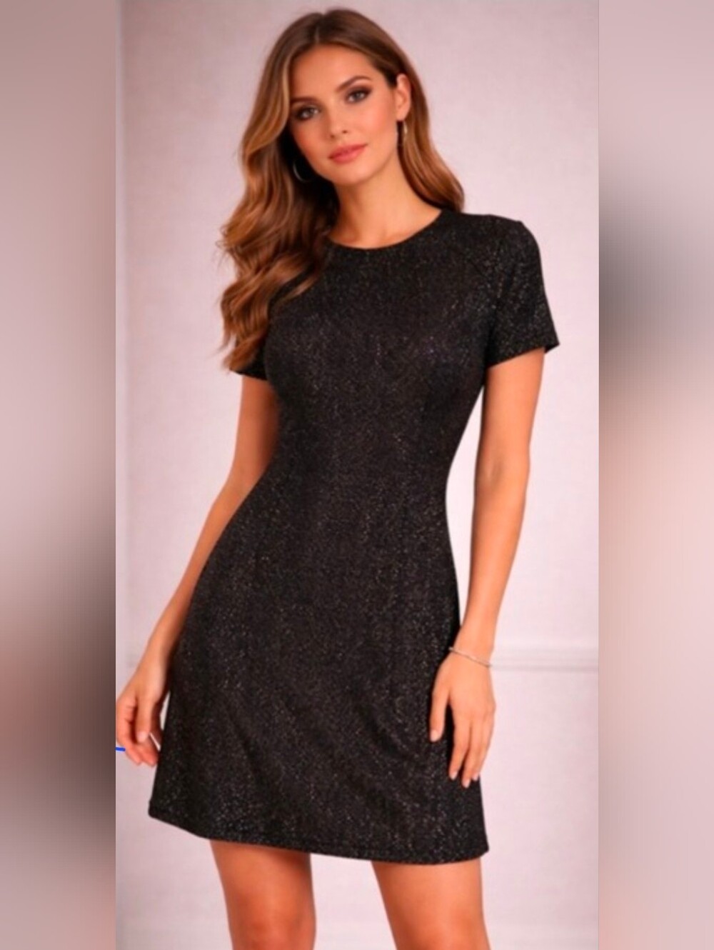 Opening Ceremony NWT Glitter Sparkle Short Sleeve Black Multicolor Dress Size S